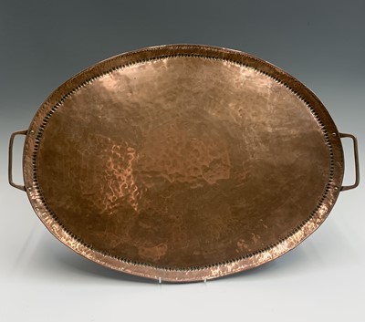 Lot 573 - A John Pearson oval Arts and Crafts copper...