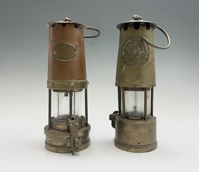 Lot 574 - A Patterson copper and brass miners lamp,...