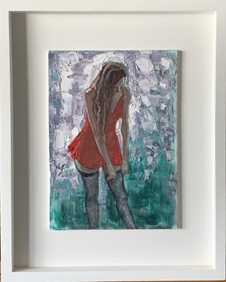 Lot 206 - Sheila TIFFIN The Red Peticoat oil on board...