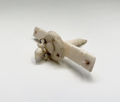 Lot 322 - A bone crucifixion model, 12cm, once contained...