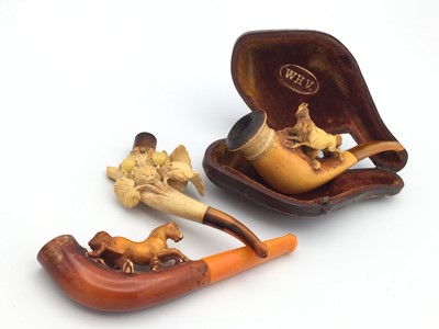 Lot 600I - A Meerschaum pipe, 19th century, carved with...