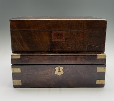 Lot 144 - A Victorian mahogany and brass bound writing slope.