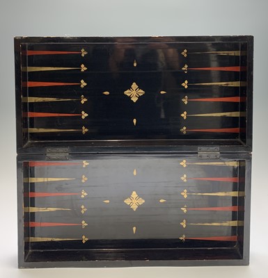 Lot 575 - A Chinese lacquer folding chess board, circa...