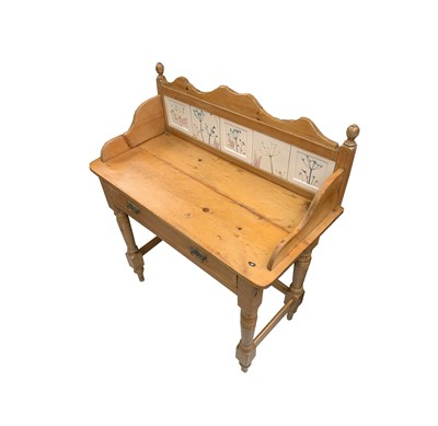 Lot 3183 - An Edwardian pine washstand, the back now set...