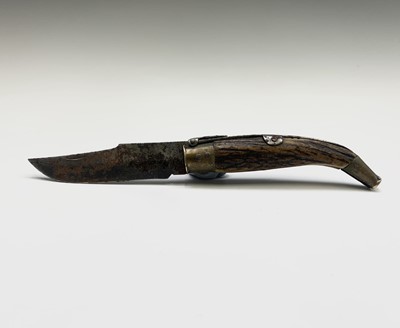 Lot 281 - A Navagas lock knife, a carved Rajasthan...
