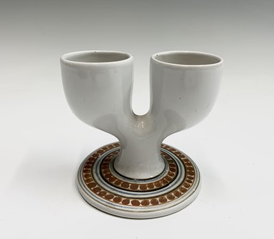 Lot 1121 - A Troika pottery double egg cup, having white...