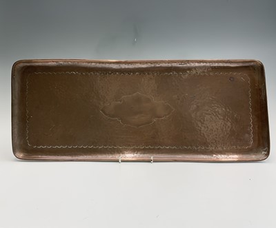 Lot 183A - A Newlyn copper tray of rectangular form,...