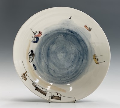 Lot 1109 - A Helen Beard porcelain bowl, hand painted...