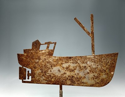 Lot 248 - A metal weather vane in the form of a boat, 48...