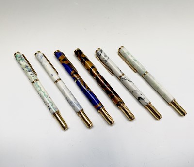 Lot 1120 - Six fountain pens, each has a German Iridium...