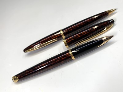 Lot 1127 - A Waterman Carene amber fountain pen with...