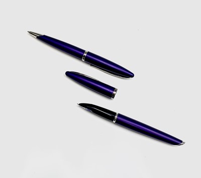 Lot 1145 - A Waterman Careine mat purple fountain pen...