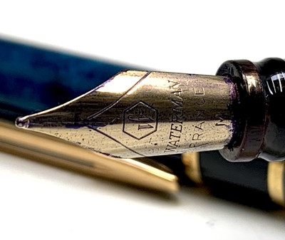 Lot 1155 - A Waterman Laureat blue fountain pen and...