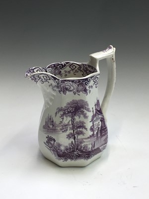 Lot 1138 - Five Cambrian pottery Swansea jugs, variously...