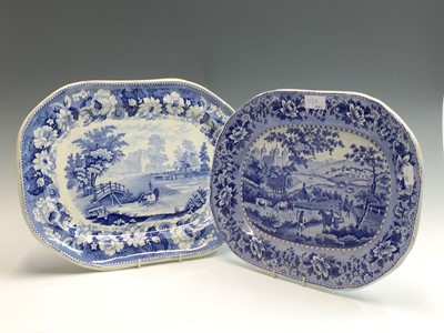 Lot 1139 - A Swansea pearlware blue printed meat plate,...