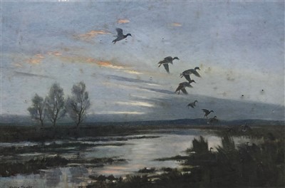 Lot 622 - Peter SCOTT (1909-1989), Ducks in Flight at...