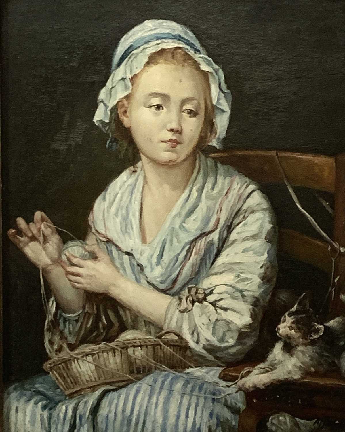 Lot 1133 - After Jean-Baptiste GREUZE The Wool Winder