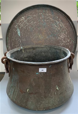 Lot 46 - A large early 20th century copper cauldron,...