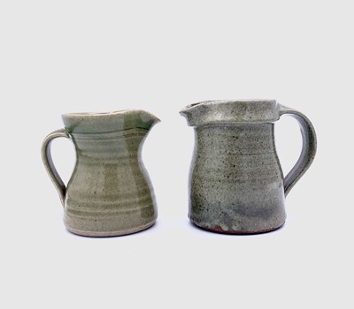 Lot 1021 - Leach Pottery, St Ives Two jugs with celadon...