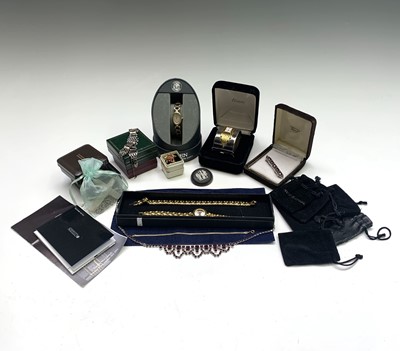 Lot 86 - Costume watches and jewellery including a...