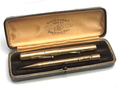 Lot 2691 - A Waterman's 9ct gold cased fountain pen...