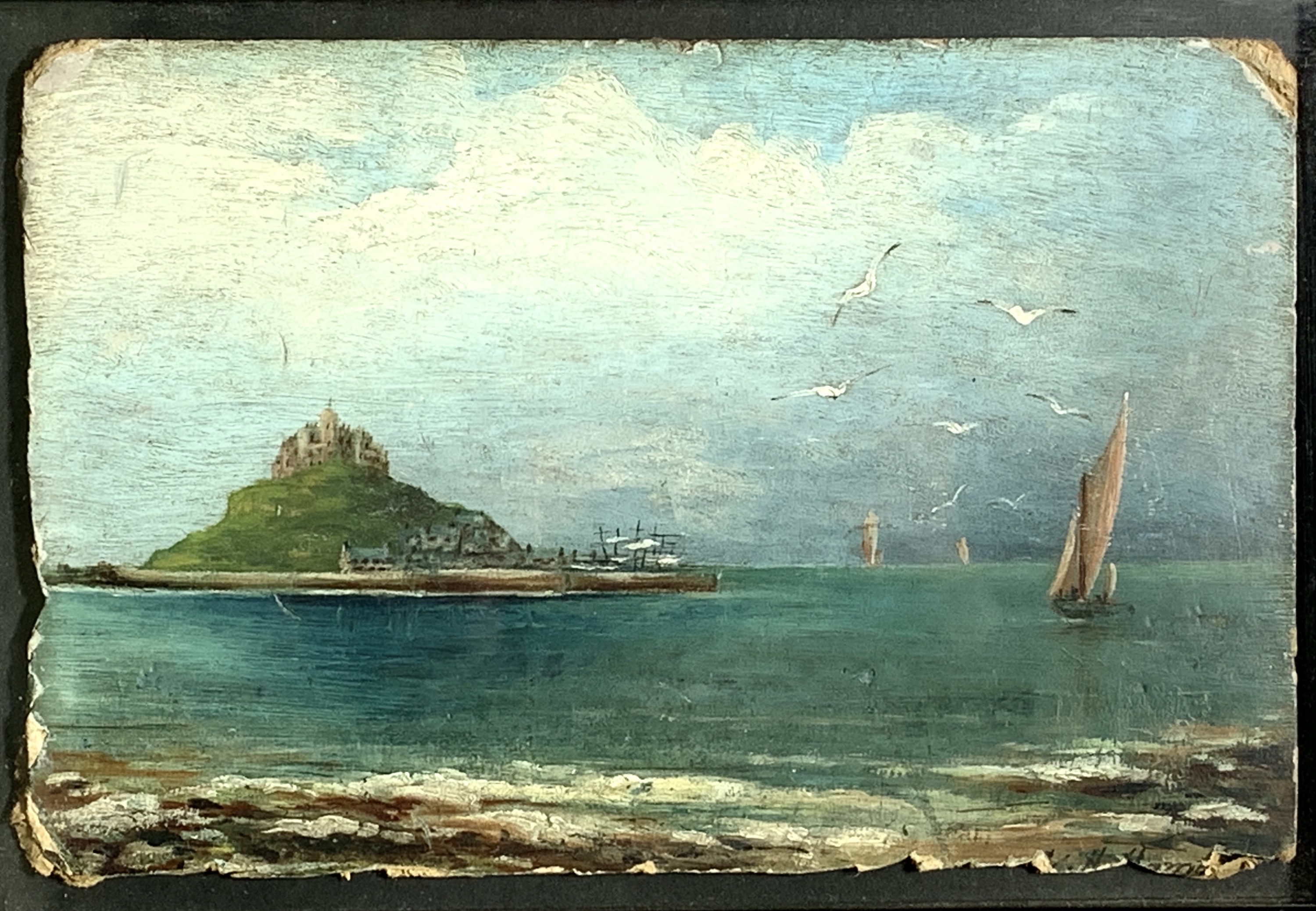 Lot 98 St Michaels Mount Oil on board Indistinctly