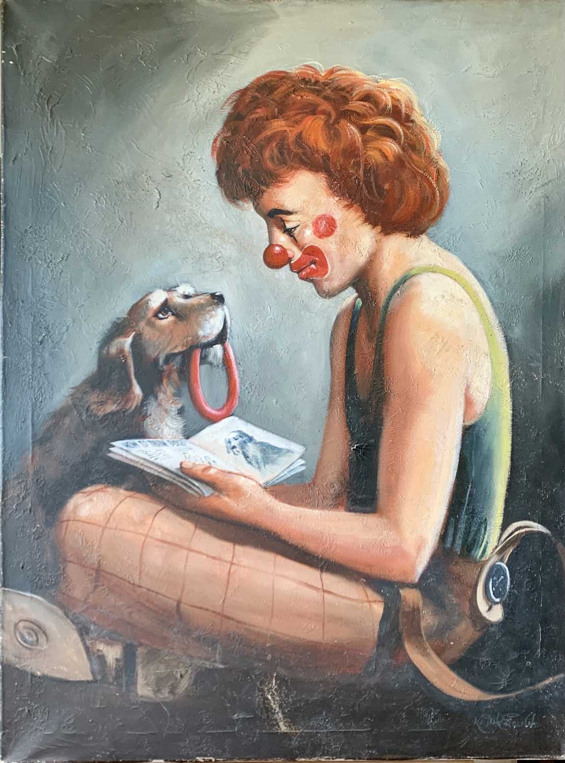 Keith English Lot 132 - Keith ENGLISH (1935-2016) Clown Oil on