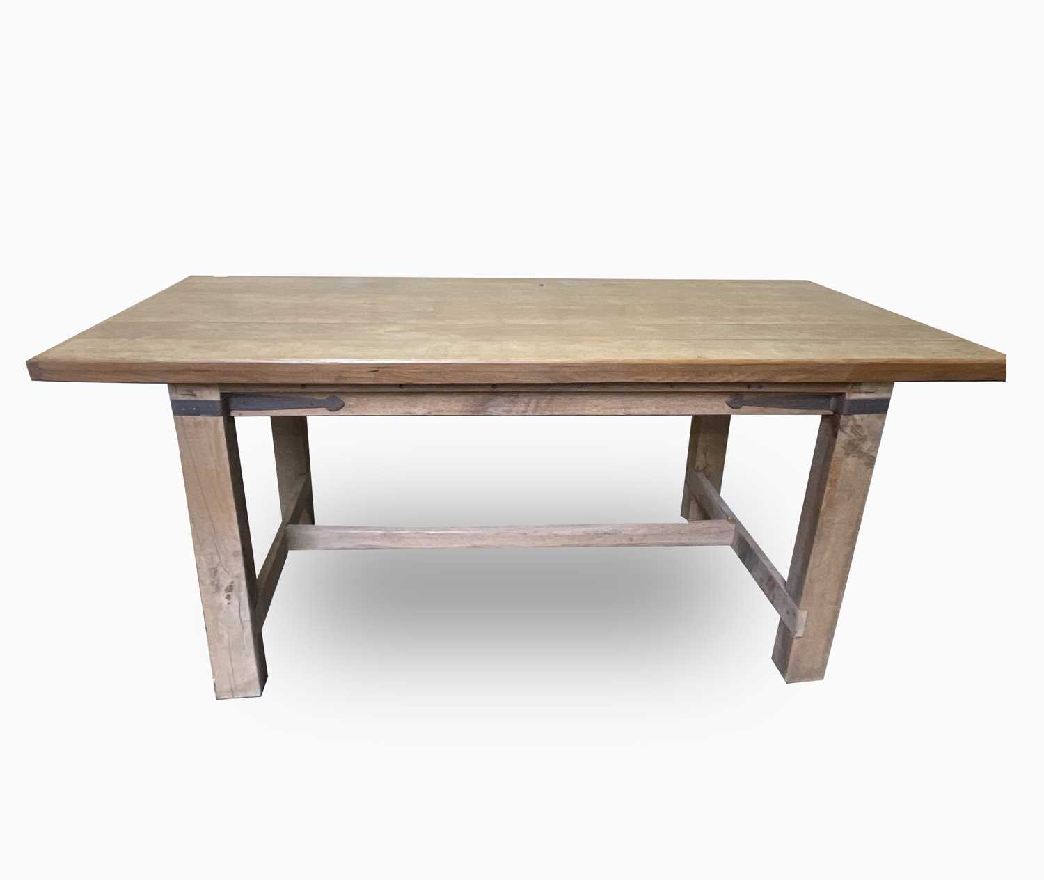 Lot 139 - A country style dining table, with metal...