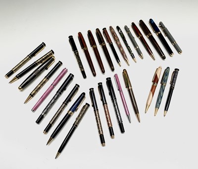 Lot 1206 - Thirty 'luxury' pens, many in fountain pen pairs.