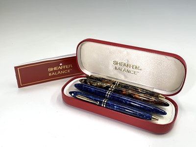 Lot 1214 - A blue Sheaffer Balance fountain pen with 18ct...