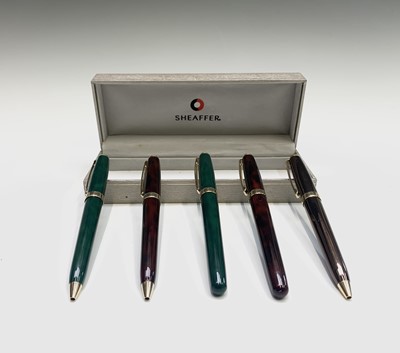 Lot 1225 - A Sheaffer green lacquer Prelude fountain pen...