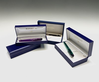 Lot 1241 - Three Waterman pens and four Waterman boxes