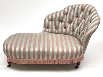 Lot 3211 - A Victorian style pink and blue striped...