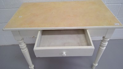 Lot 2 - A white painted old pine side table with...