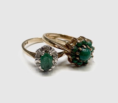Lot 282 - Two 9ct gold stone set rings 5.3gm