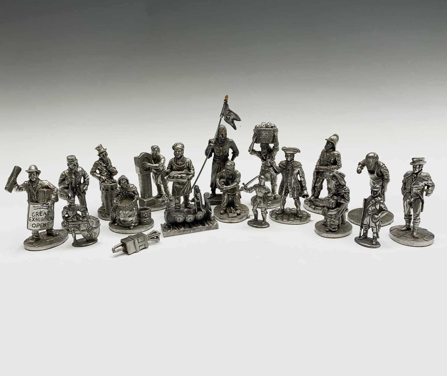 Lot 685 - Pewter Model Figures - A quantity of pewter...