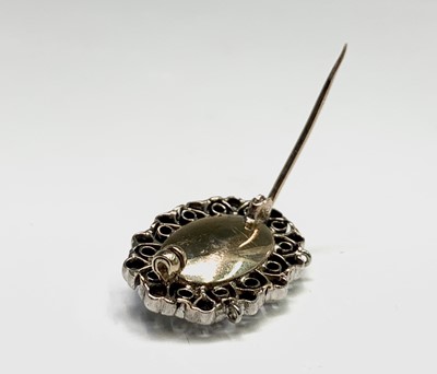 Lot 326 - A Belle Epoch oval blister pearl brooch with a...