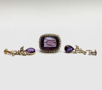 Lot 76 - A pair of Victorian 15ct gold amethyst and...
