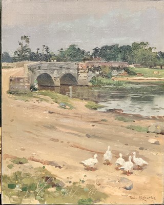 Lot 358 - Frank RICHARDS (1863-1935) A Gaggle of Geese...