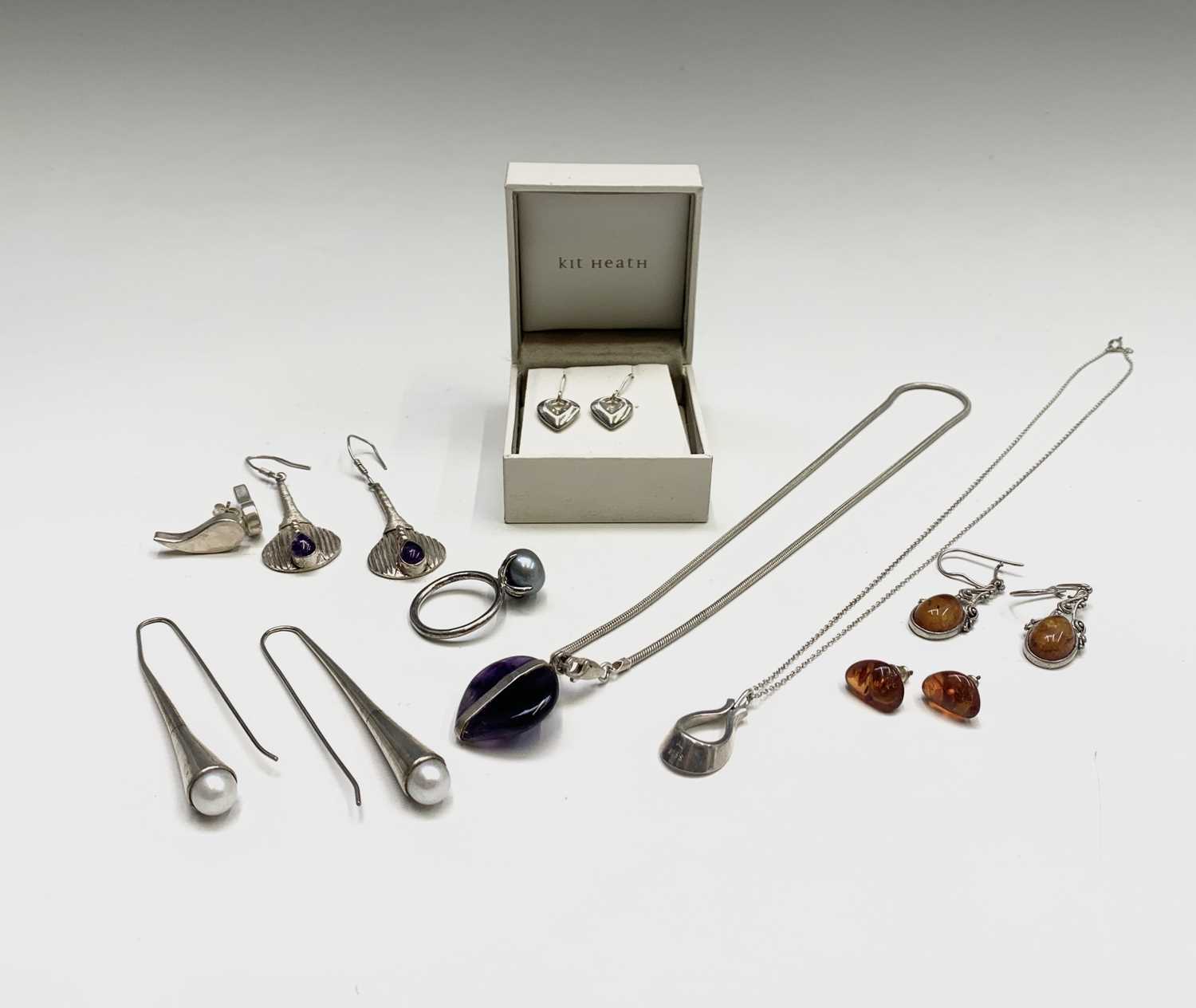 Lot 131 - Kit Heath earrings boxed together with a...