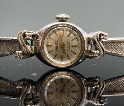 Lot 275 - A 9ct white gold diamond set cocktail watch by...