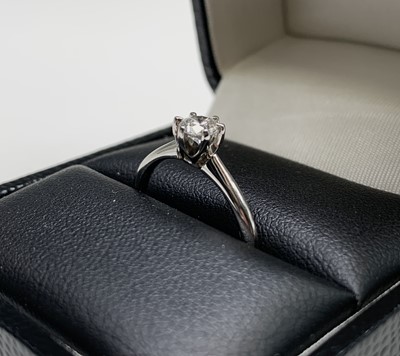 Lot 291 - A platinum 950 solitaire diamond ring of...