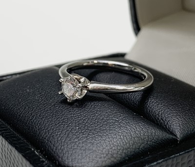 Lot 291 - A platinum 950 solitaire diamond ring of...