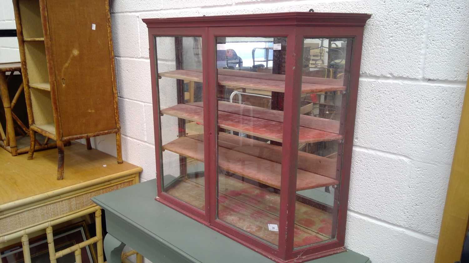 Lot 24 - Painted wall display unit height 75cm width...