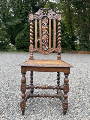 Lot 531 - A Victorian carved oak side chair, with a...