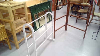 Lot 34 - Mahogany clothes rail and modern towel rack