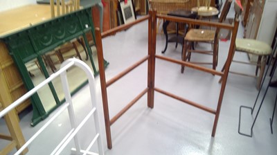Lot 34 - Mahogany clothes rail and modern towel rack