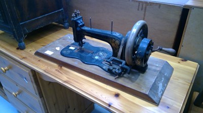 Lot 42 - Vintage hand-cranked sewing machine