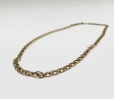 Lot 113 - A double curb link necklace 13gm