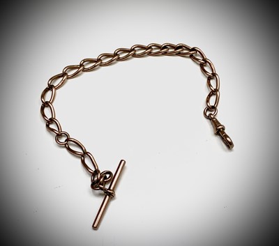 Lot 889 - A 9ct rose gold watch chain 22.6gm